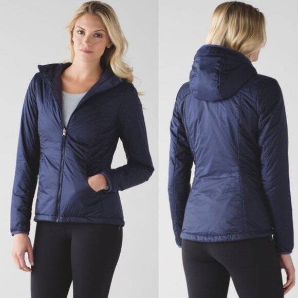 lululemon athletica Jackets & Blazers - Lululemon Layer Up Jacket Indigo Blue Size 6 Puffer Reversible Lightweight Coat
